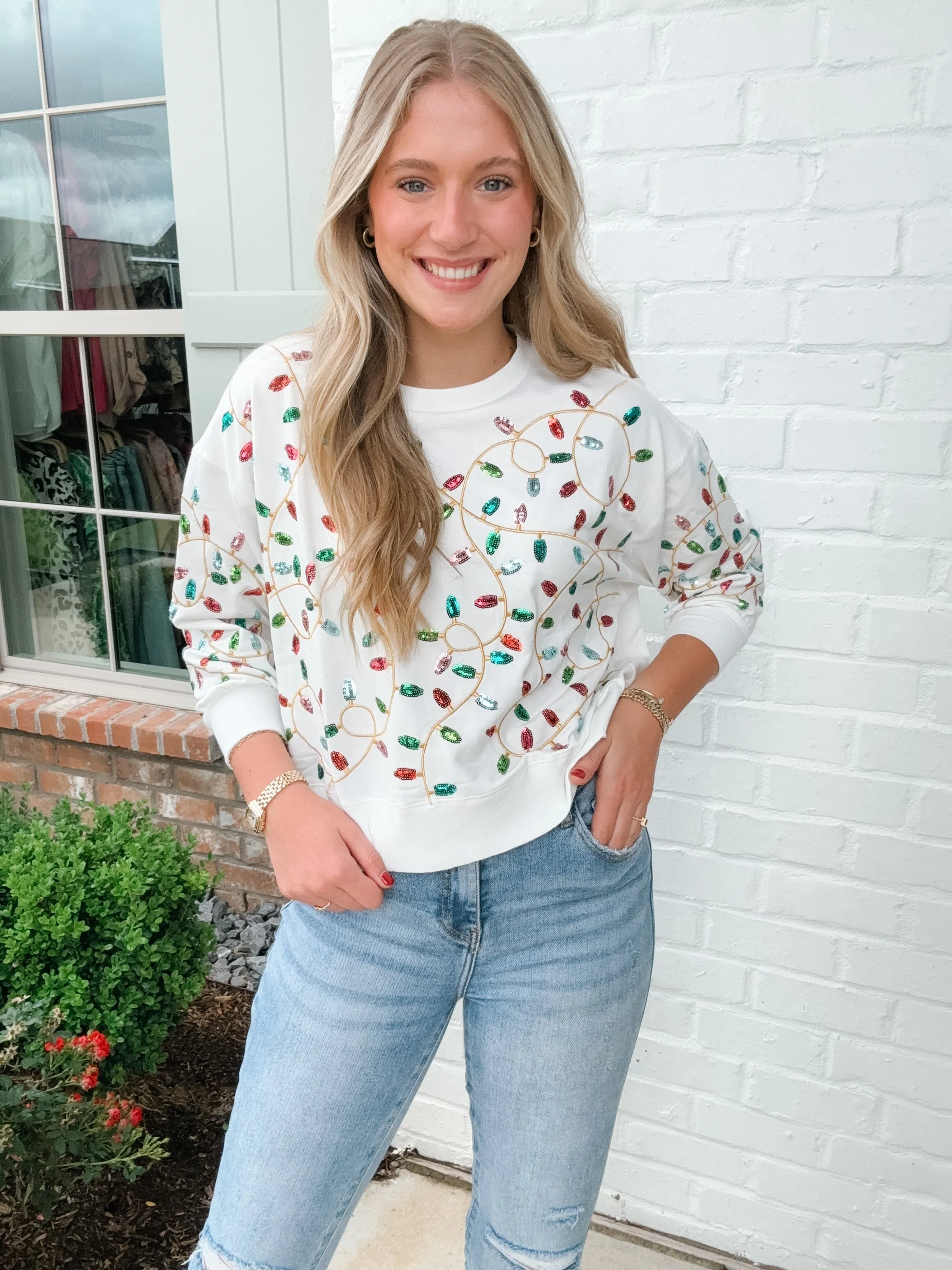 Millie Christmas Lights Sweatshirt