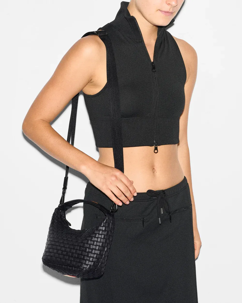 Mini Woven Hobo | Black