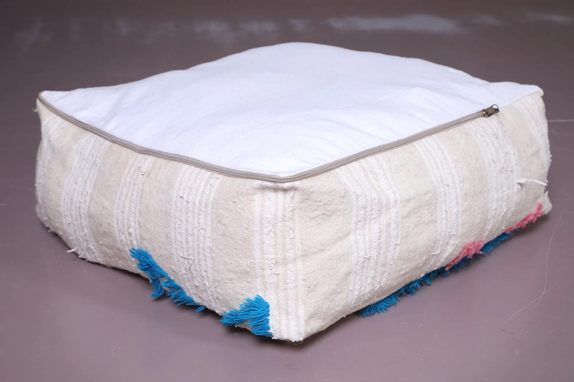 Moroccan berber handmade woven kilim pouf