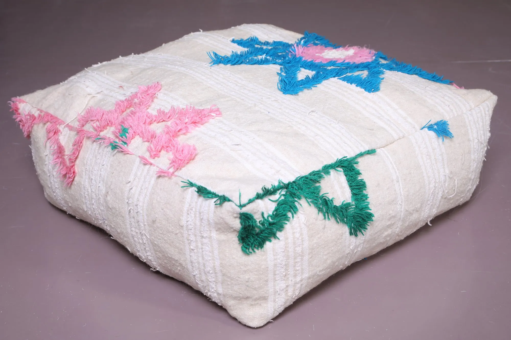 Moroccan berber handmade woven kilim pouf