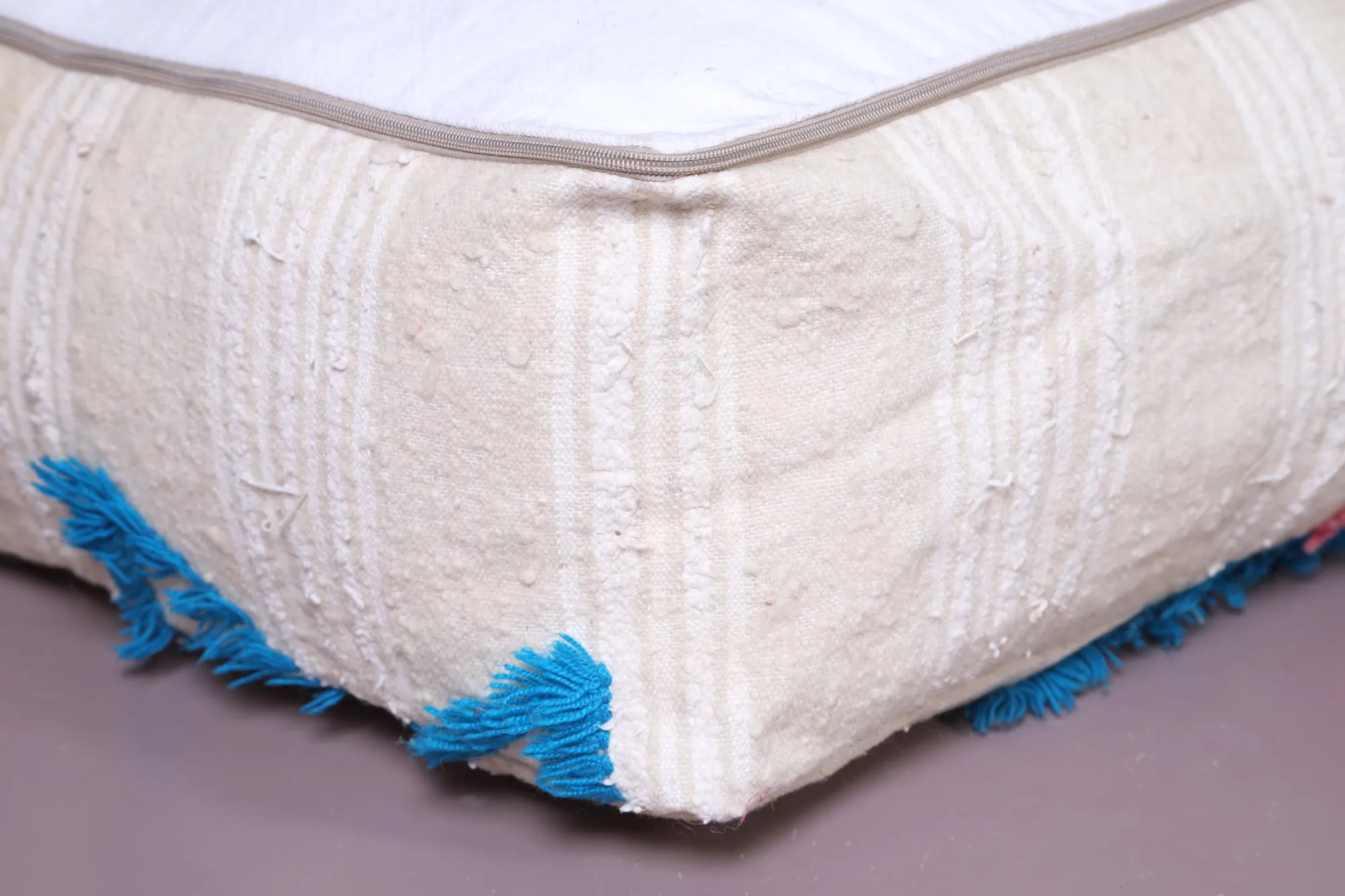 Moroccan berber handmade woven kilim pouf