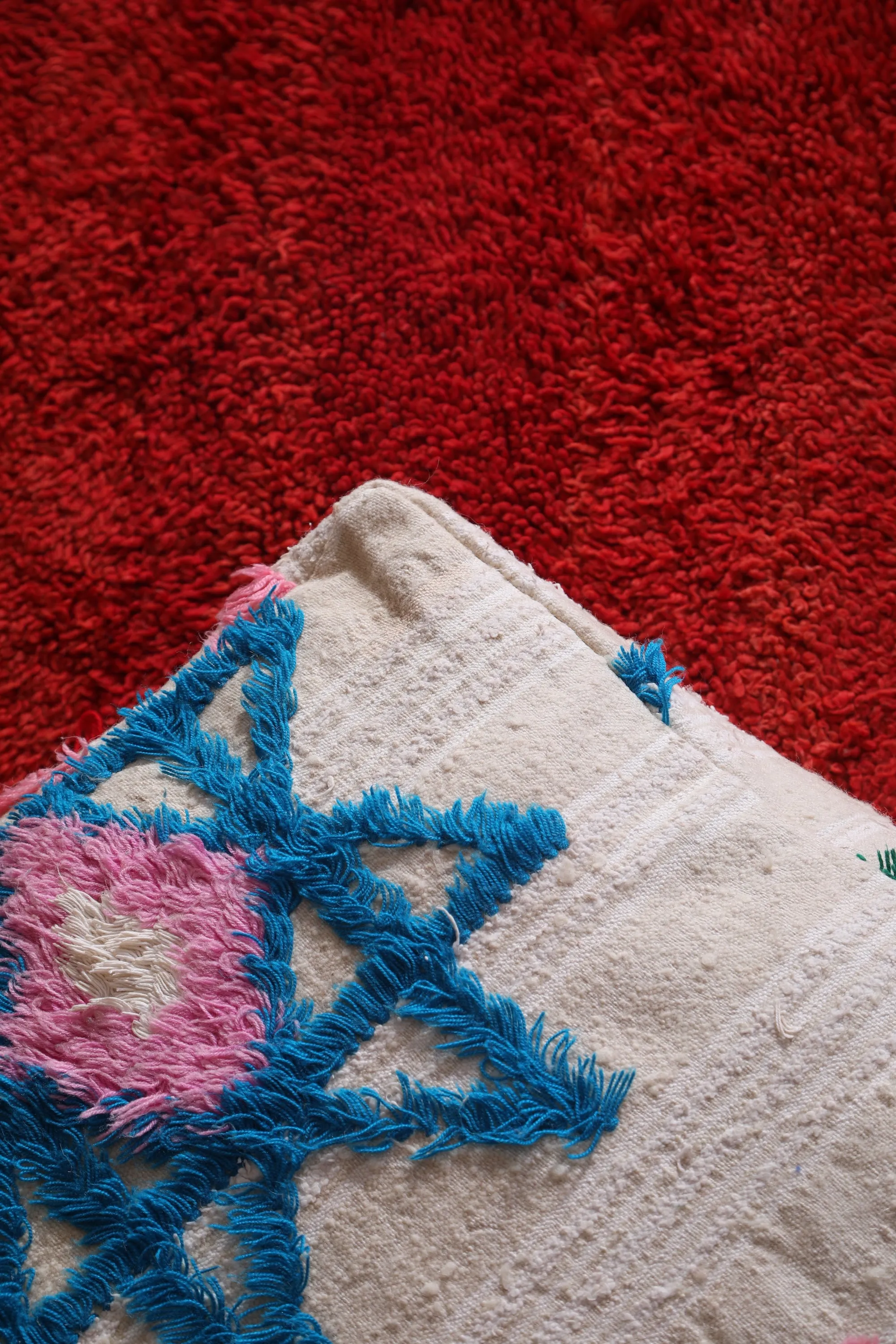 Moroccan berber handmade woven kilim pouf