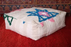 Moroccan berber handmade woven kilim pouf