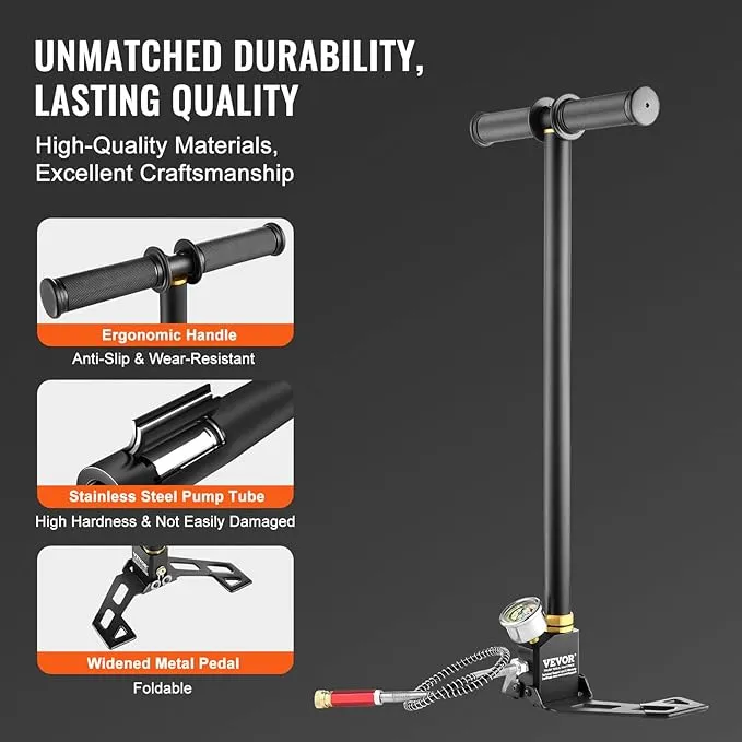 New VEVOR PCP Pump High Pressure Hand Pump 3 Stage Stirrup Pump Up to 4500PSI Retails $80 