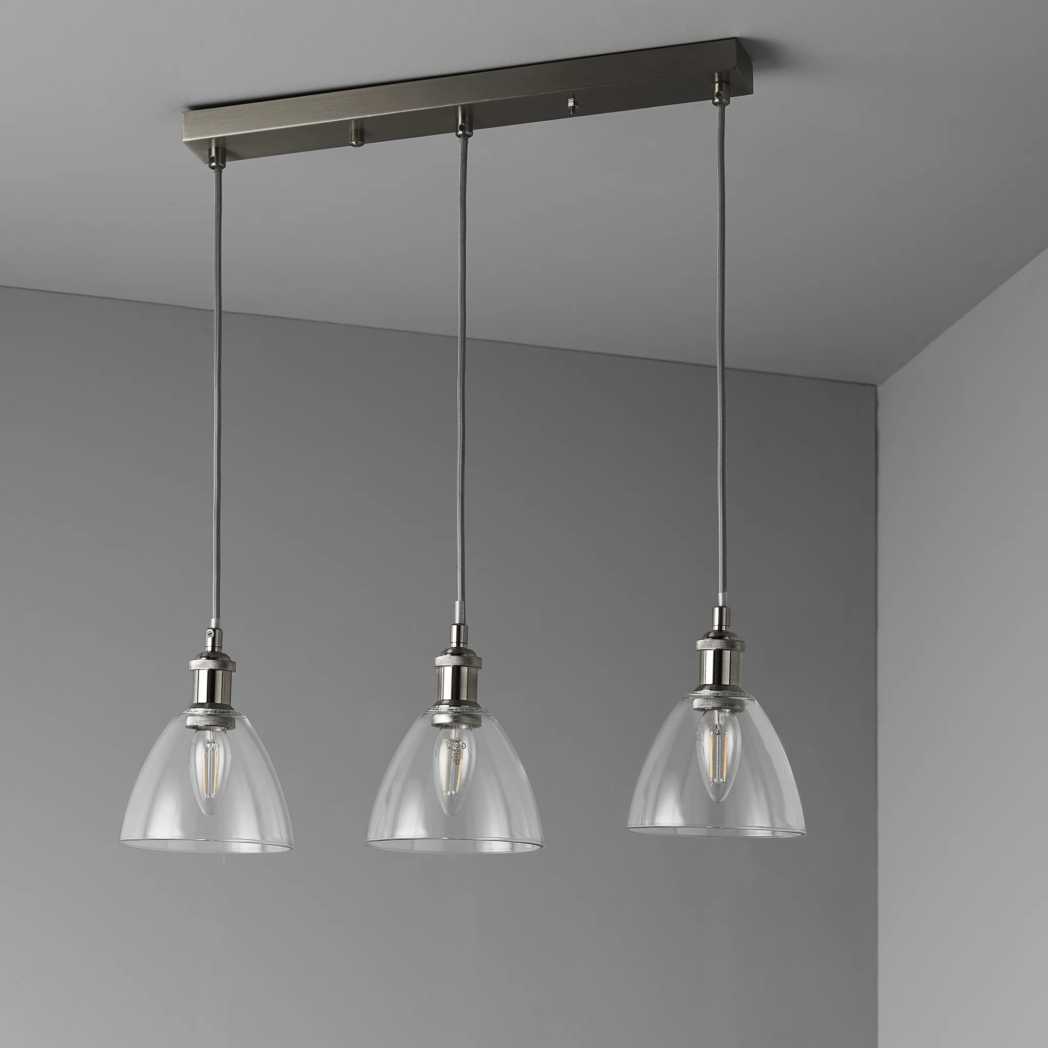 Newport 3 Light Glass Dining Bar Pendants