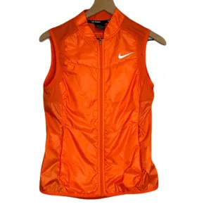 Nike Running High Visibility Blaze Orange Full Zip Vest Women's Small 3M Reflect