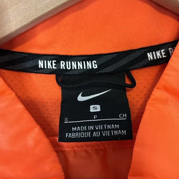 Nike Running High Visibility Blaze Orange Full Zip Vest Women's Small 3M Reflect