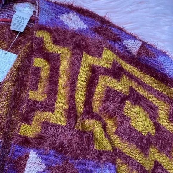 NWT Free People Diamondback Cozy Kimono Purple sz OS