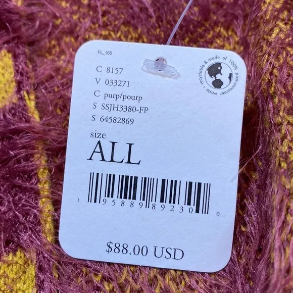 NWT Free People Diamondback Cozy Kimono Purple sz OS