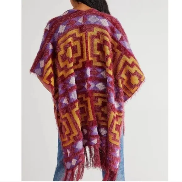 NWT Free People Diamondback Cozy Kimono Purple sz OS