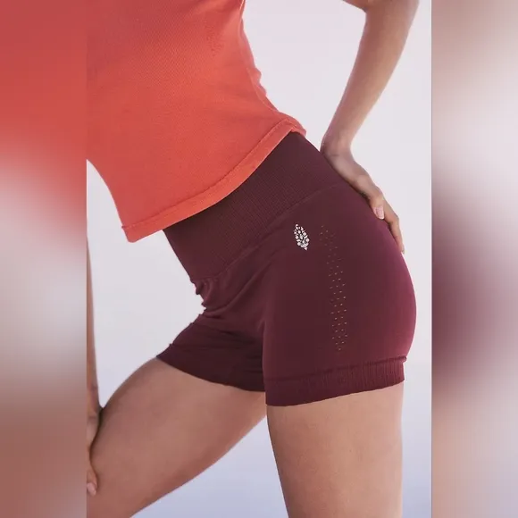 NWT Free People Good Karma Running Shorts Color: Oxblood Size M/L