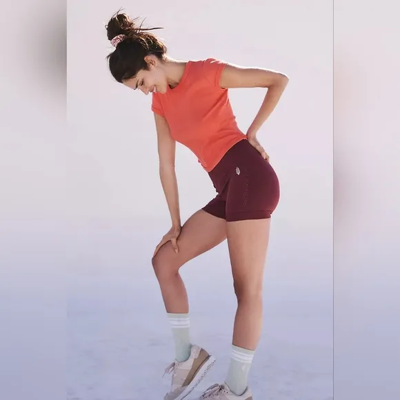 NWT Free People Good Karma Running Shorts Color: Oxblood Size M/L