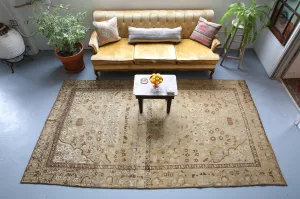 Old Turkish Anatolian Rug 5.8ftx10ft