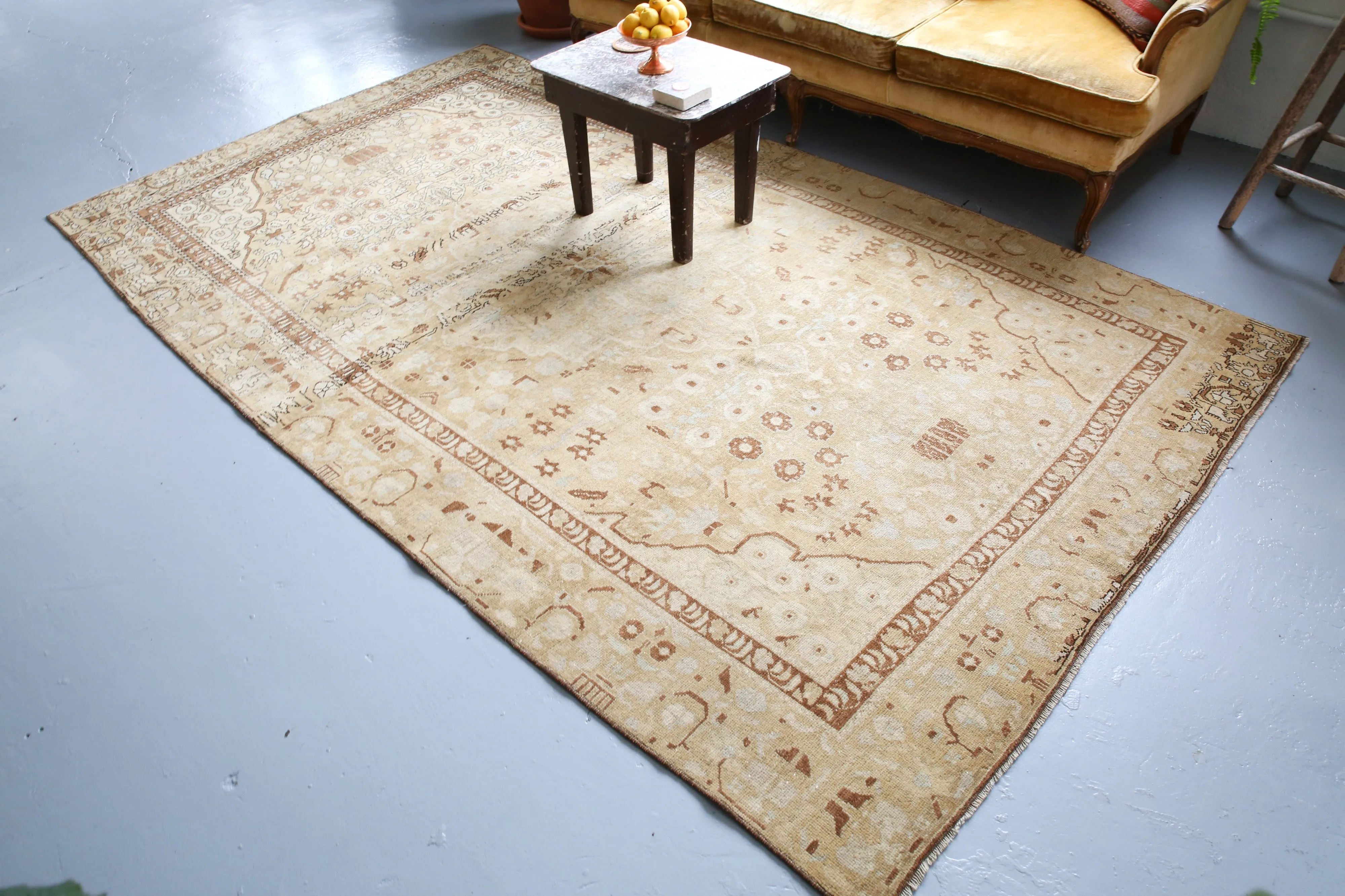 Old Turkish Anatolian Rug 5.8ftx10ft