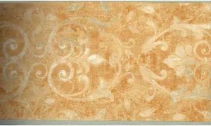 Orange Running Floral WK2243B Wallpaper Border