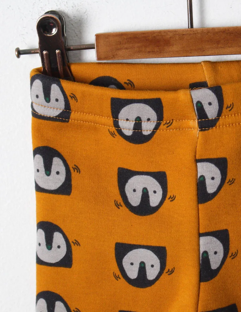 Penguin Print Leggings Ochre