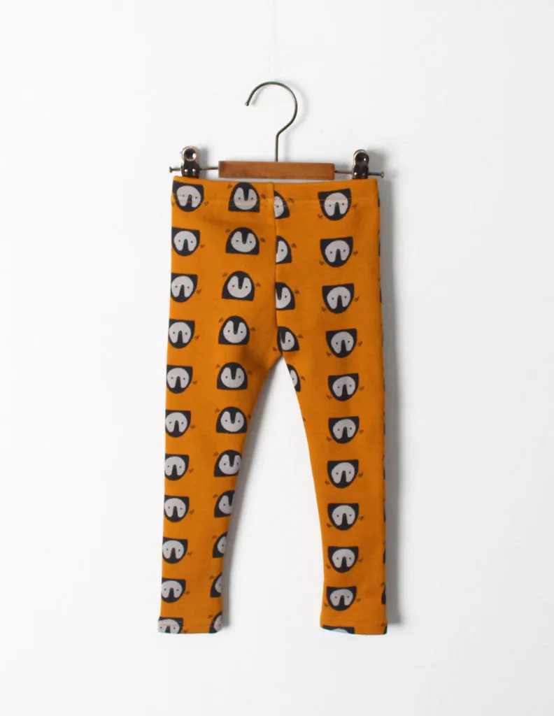 Penguin Print Leggings Ochre