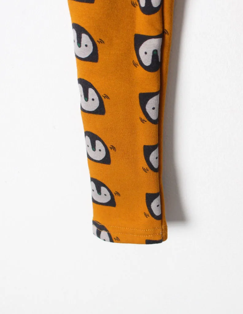 Penguin Print Leggings Ochre