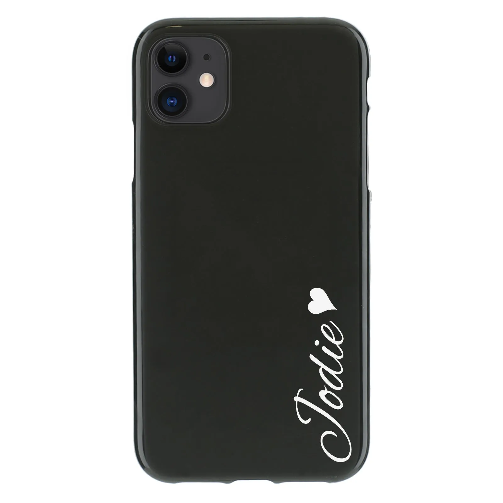 Personalised Sony Phone Gel Case with Heart Accented Stylish Text