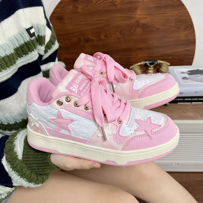 Pink Star Platform Sneakers