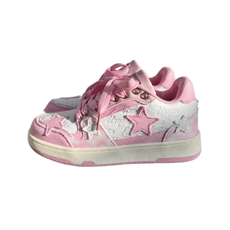 Pink Star Platform Sneakers