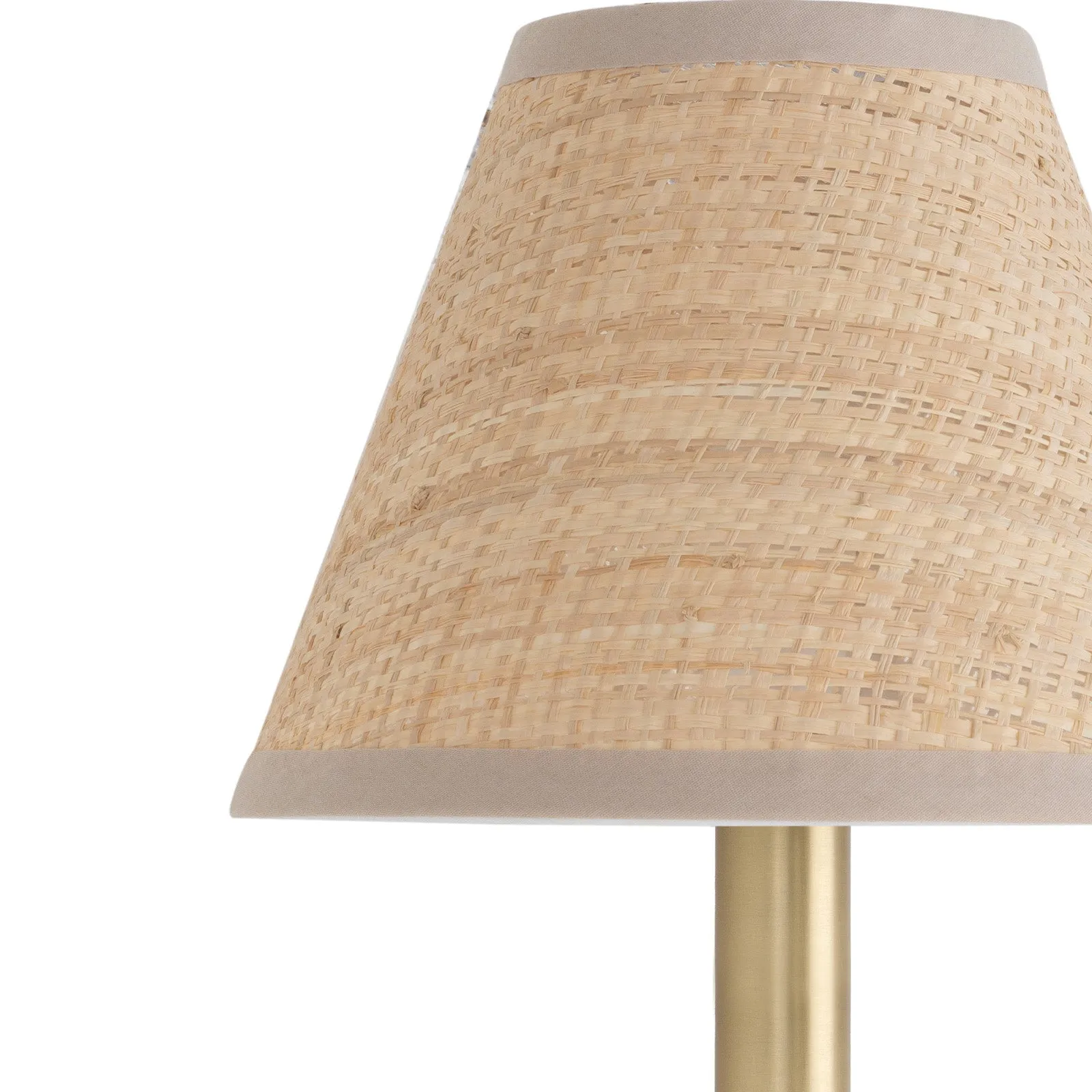 Polly Sconce Single (Natural Brass or Blackened Brass with Rattan Shade)