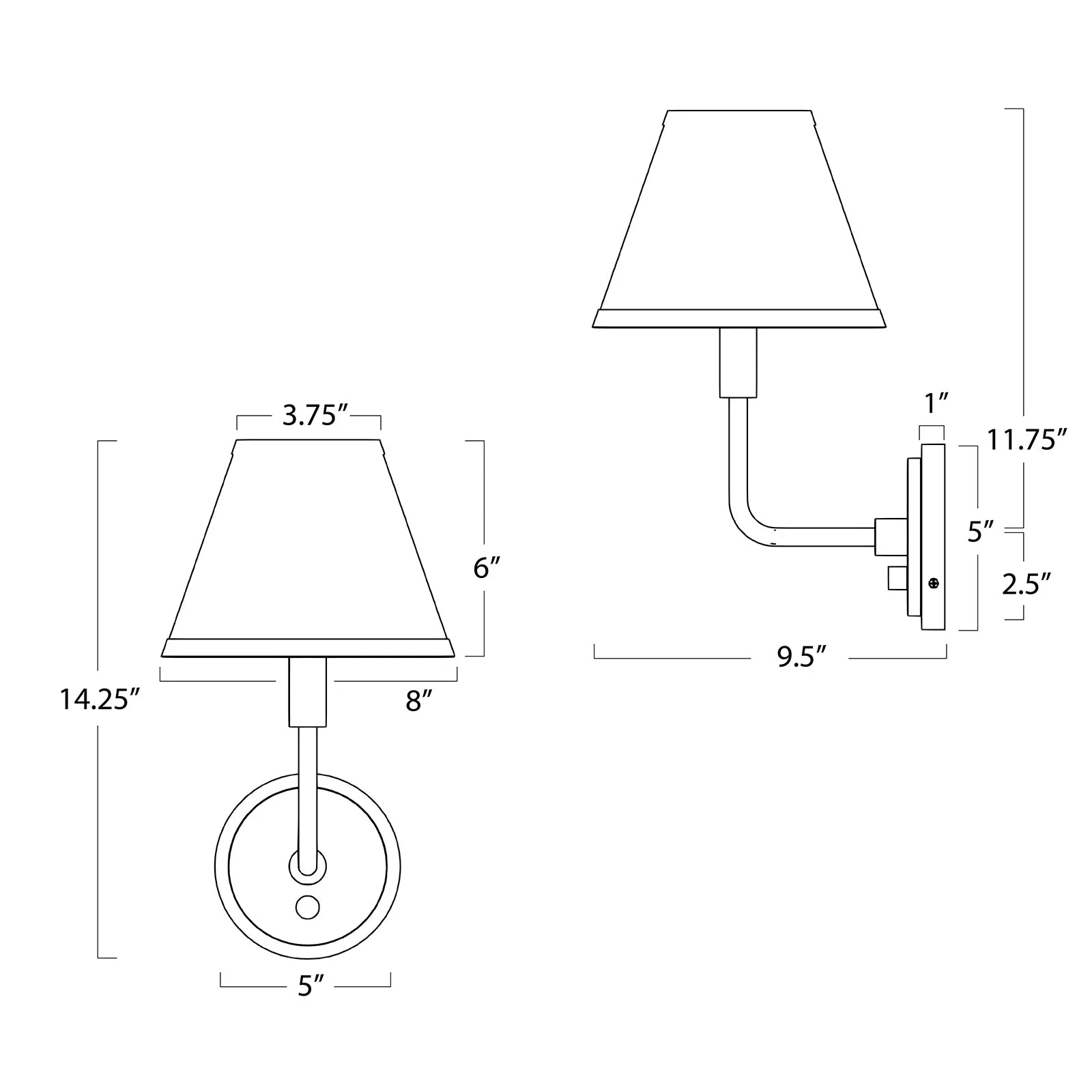 Polly Sconce Single (Natural Brass or Blackened Brass with Rattan Shade)
