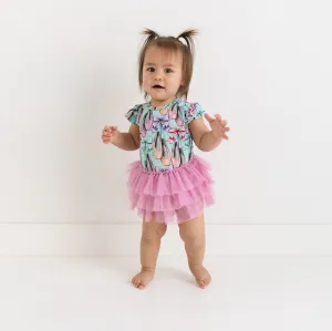 POSH PEANUT- Irina - Ruffled Cap Sleeve Tulle Skirt Bodysuit