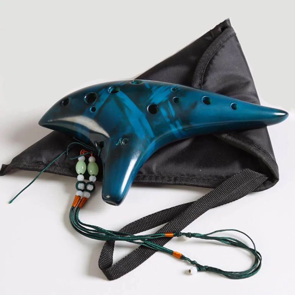 Professional  Ceramic Ocarina | Blue Red Color