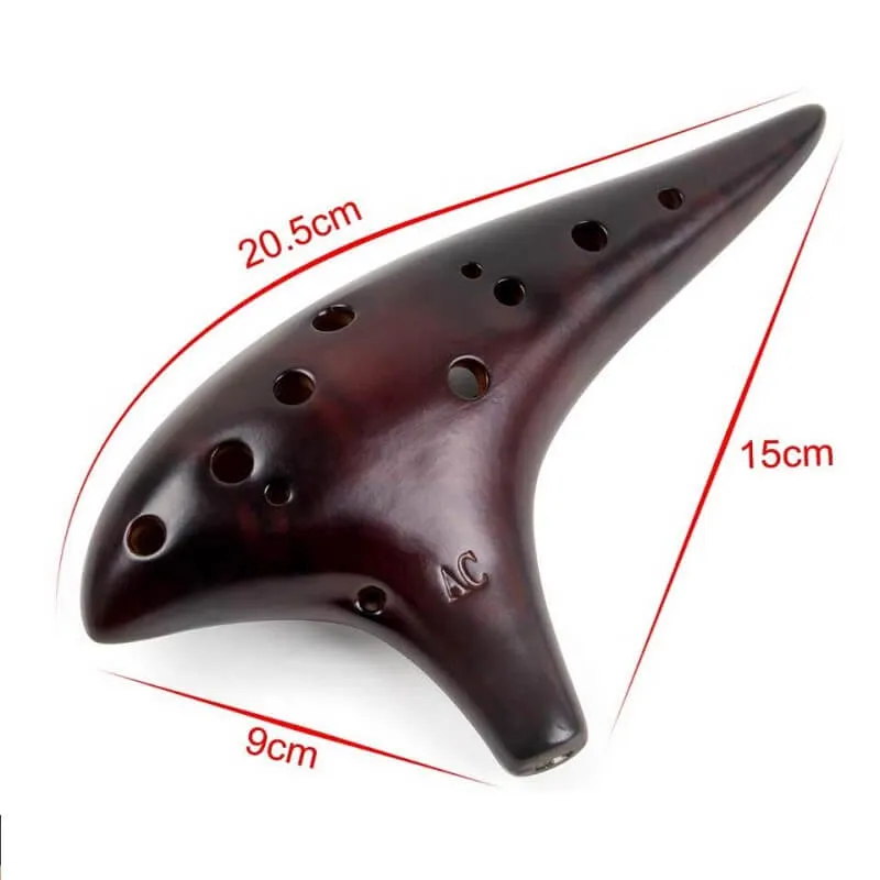 Professional  Ceramic Ocarina | Blue Red Color