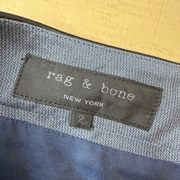 Rag &amp; Bone Blue Skirt with Black Waistband