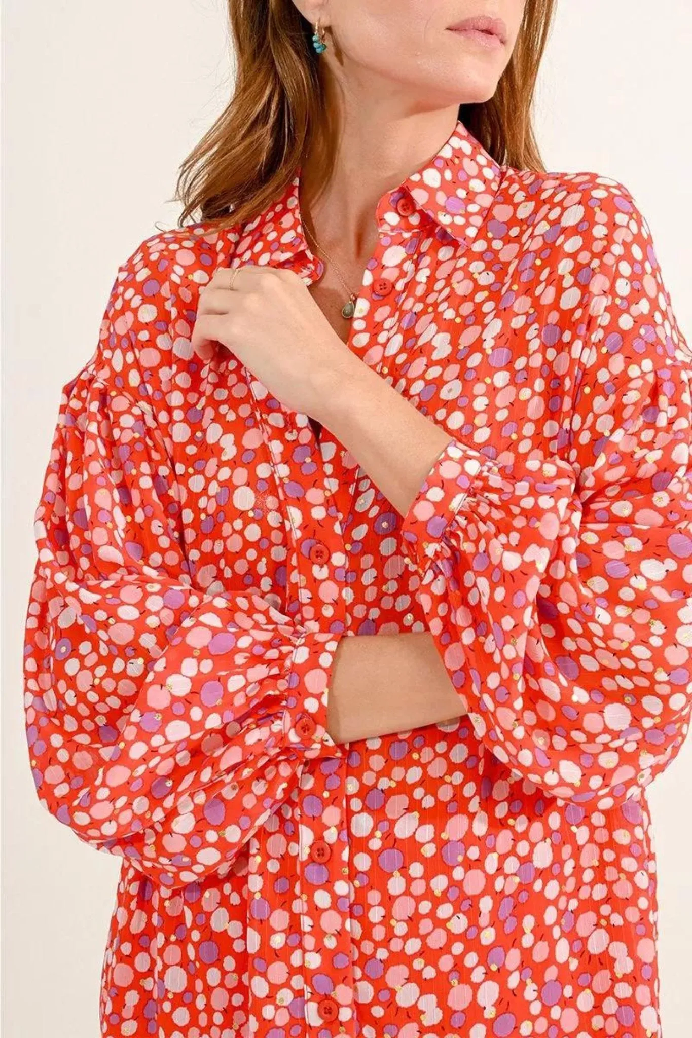 Red Charlotte Blouse