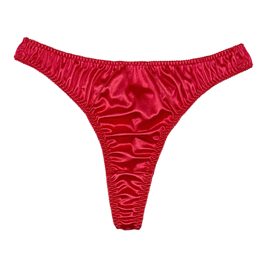 Retro Satin Thong