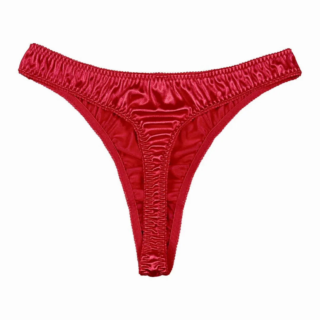 Retro Satin Thong