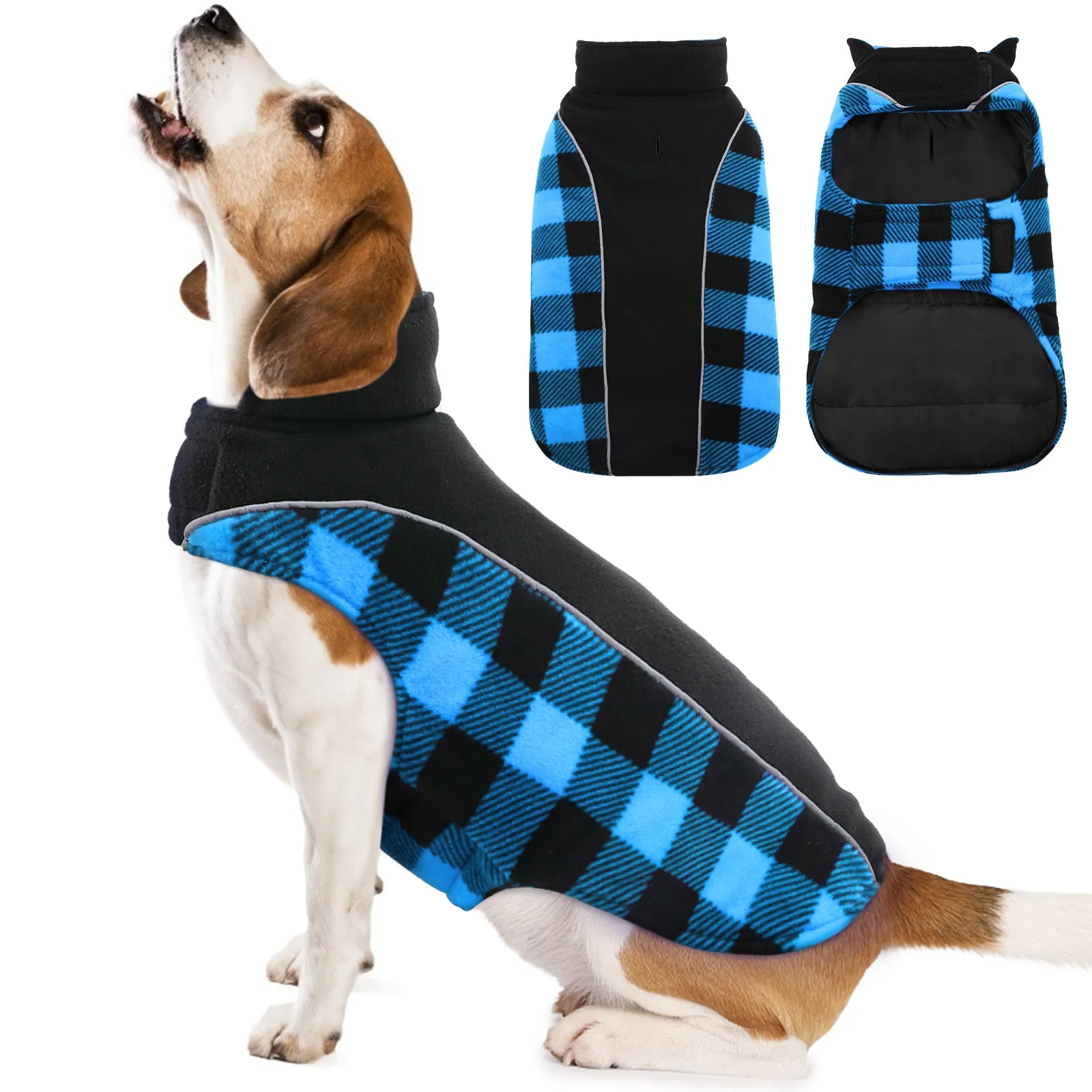 Reversible Dog Coat, Warm Waterproof Dog Jacket, British Style