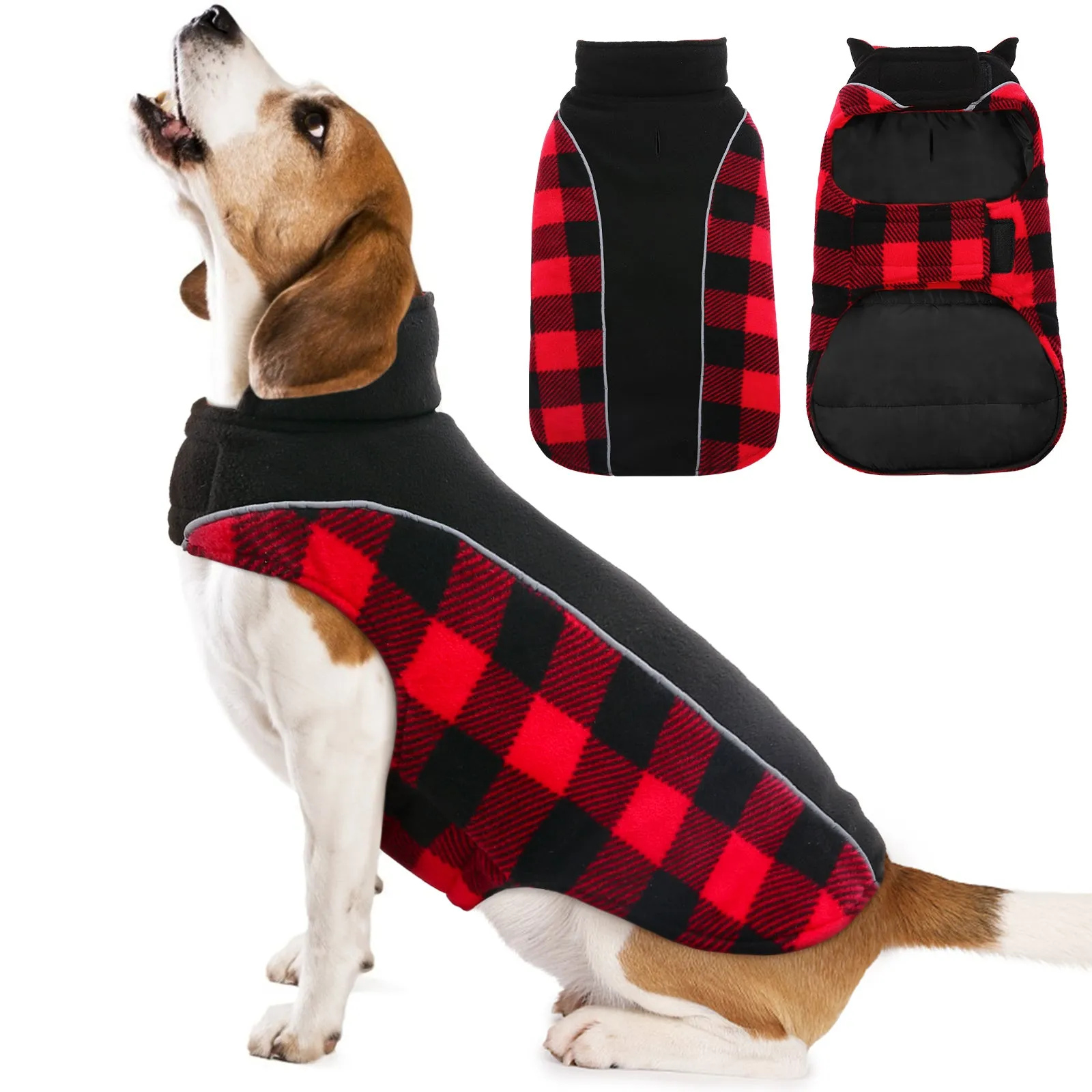 Reversible Dog Coat, Warm Waterproof Dog Jacket, British Style