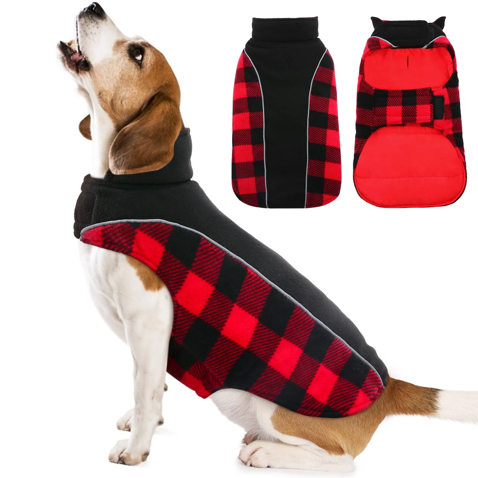 Reversible Dog Coat, Warm Waterproof Dog Jacket, British Style