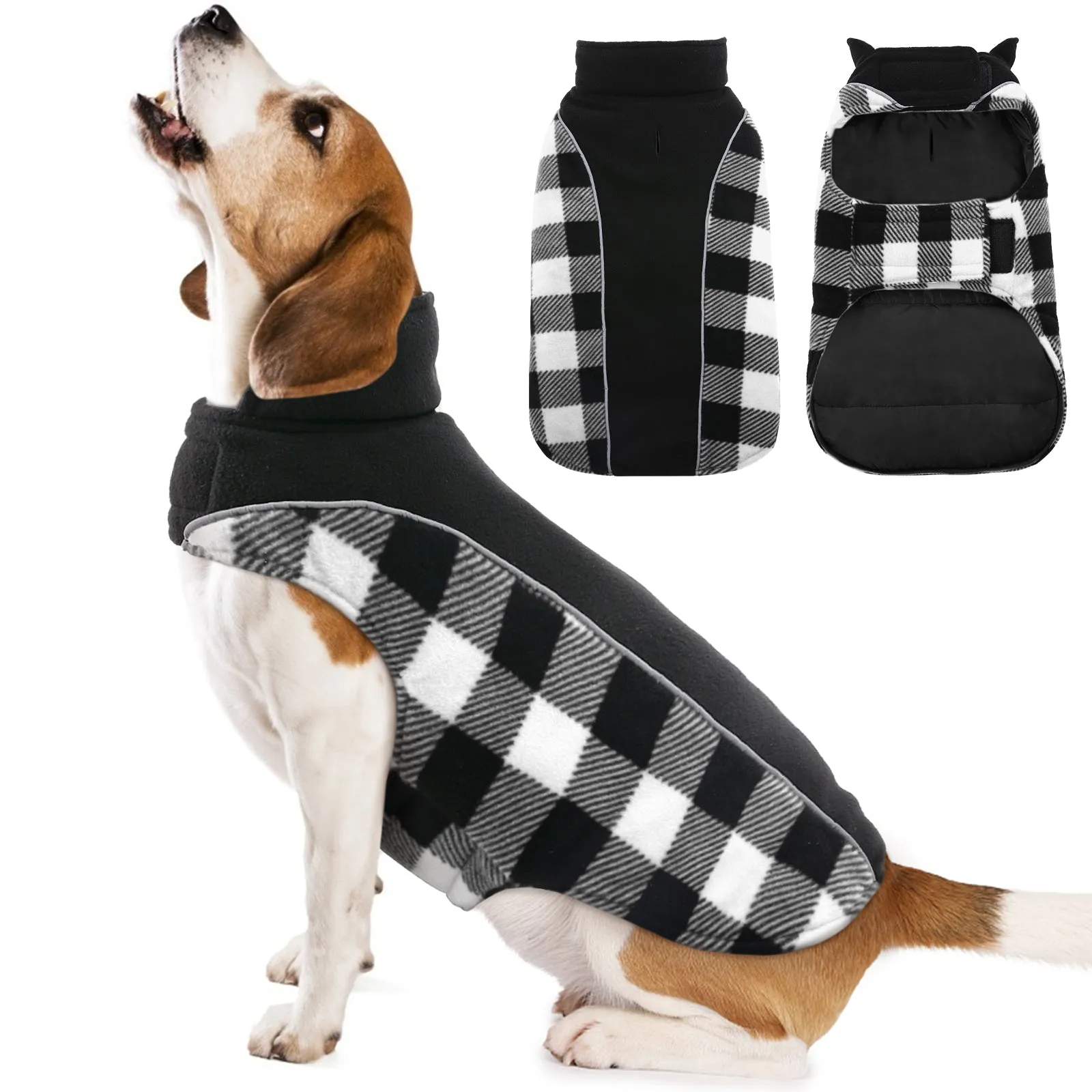 Reversible Dog Coat, Warm Waterproof Dog Jacket, British Style