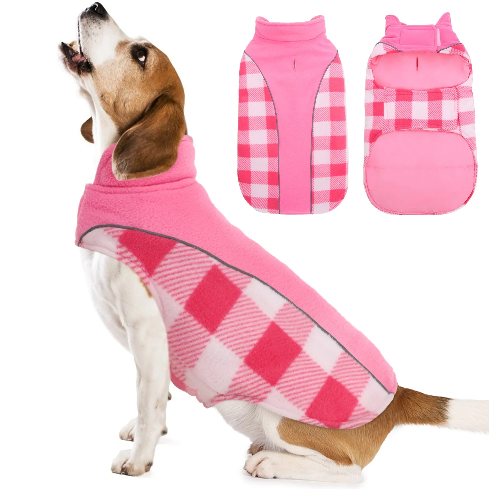 Reversible Dog Coat, Warm Waterproof Dog Jacket, British Style