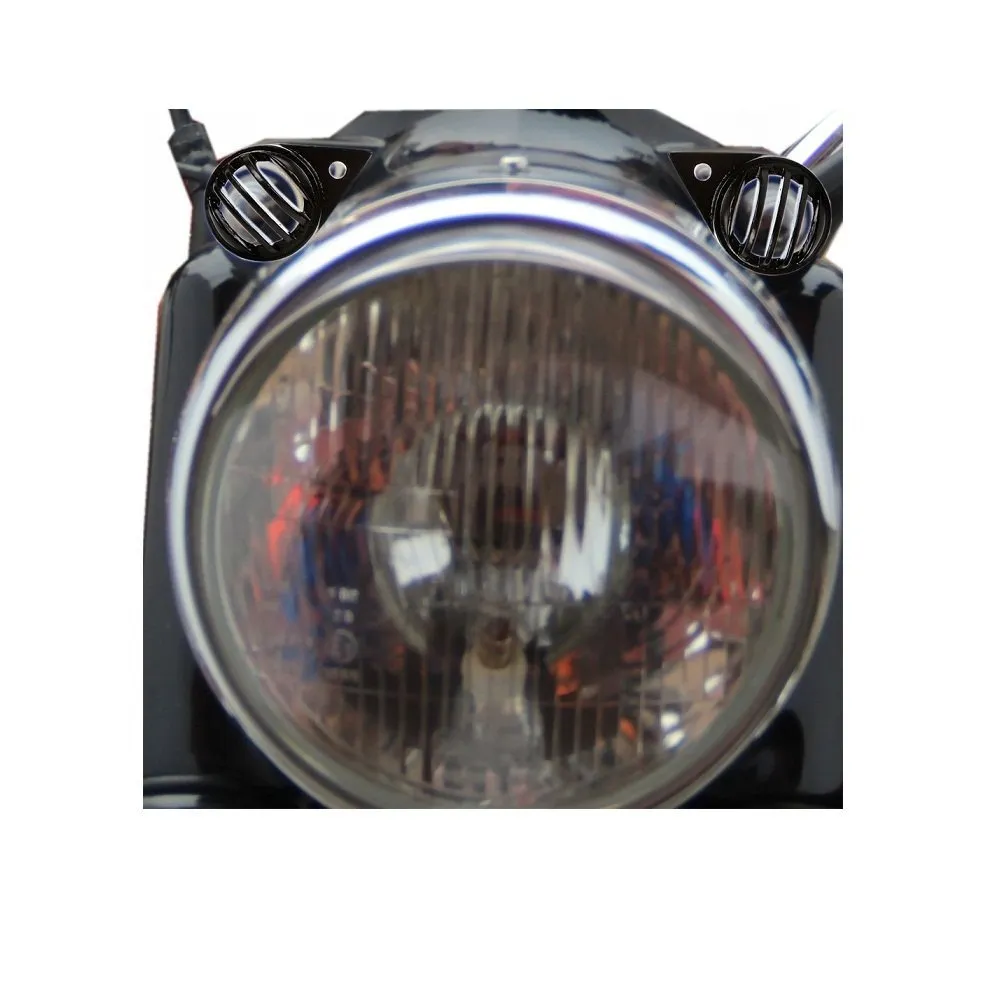 R.J.VON Grill Head Light Tiger Face, Indicator Grill Skull Fcae, Tail Light Skull, Eyes Grill Black