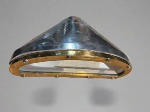 Salvaged Original Aluminium & Brass Wall  Triangular Wall light