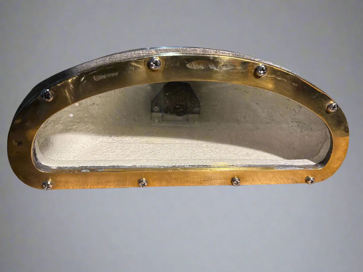 Salvaged Original Aluminium & Brass Wall  Triangular Wall light