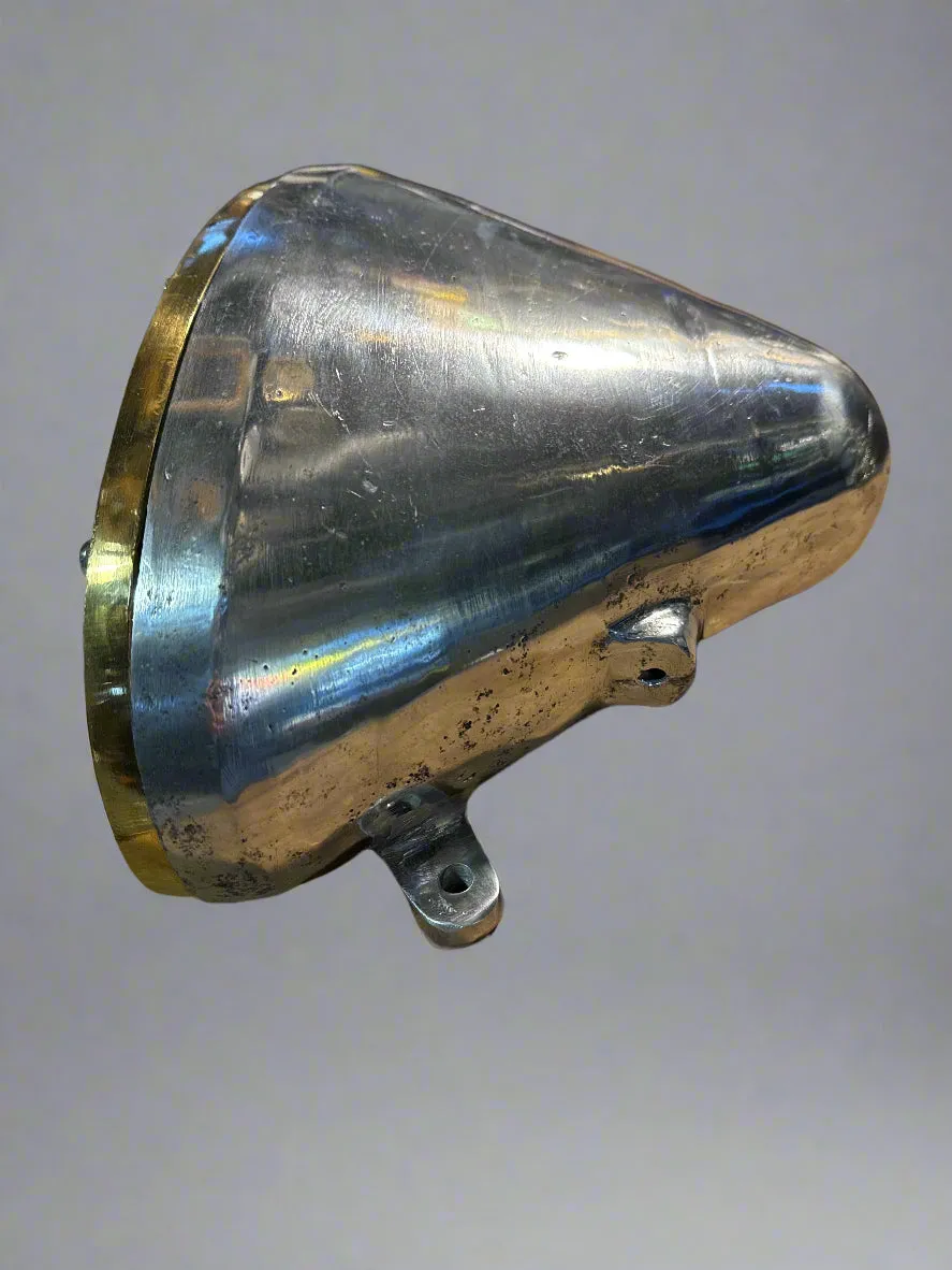Salvaged Original Aluminium & Brass Wall  Triangular Wall light