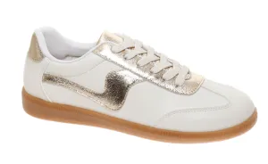 Samba Inspired Chic Sneakers - Metallic Gold