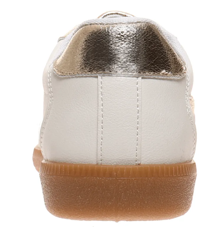 Samba Inspired Chic Sneakers - Metallic Gold