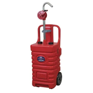 Sealey Mobile Dispensing Tank 55L with Oil Rotary Pump - Red