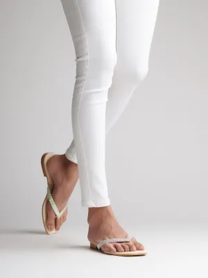 SIGNATURE DIAMANTE THONGS