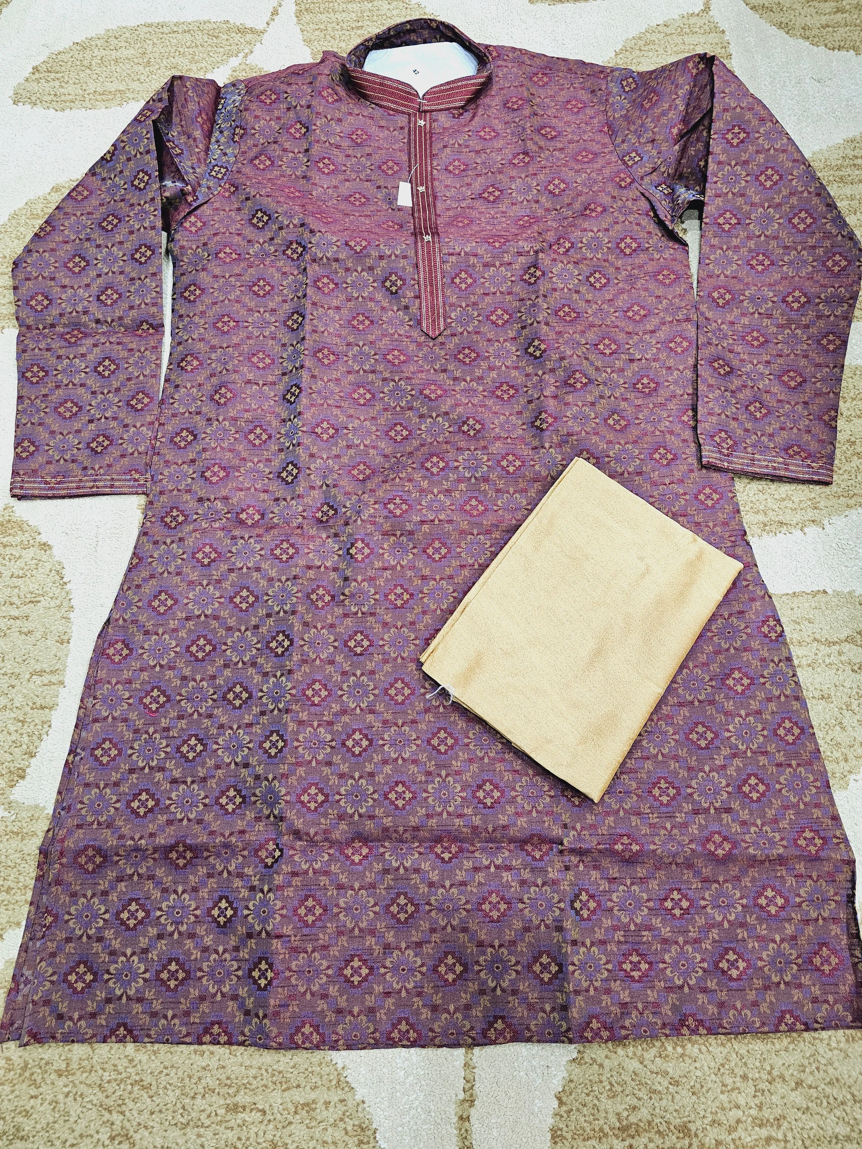 Silk Woven Men’s Kurta set