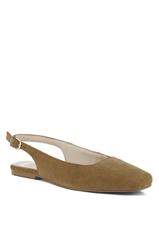 Sozani Genuine Suede Leather Slingback Flats