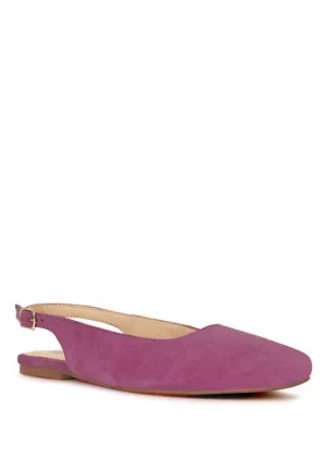 Sozani Genuine Suede Leather Slingback Flats